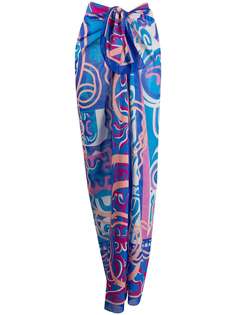 Emilio Pucci юбка с абстрактным принтом и узлом на талии