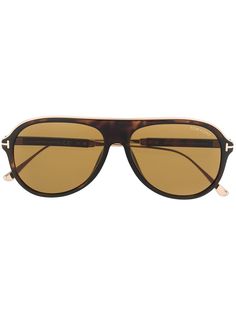 Tom Ford Eyewear затемненные солнцезащитные очки-авиаторы