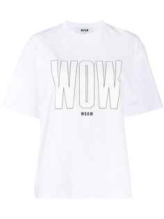 MSGM футболка с принтом wow
