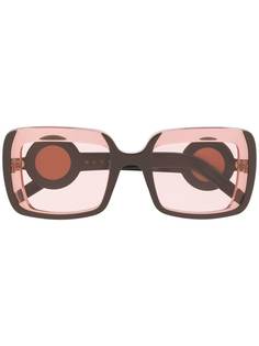 Marni солнцезащитные очки в прозрачной квадратной оправе