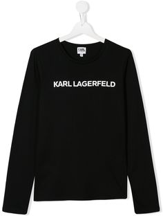 Karl Lagerfeld Kids топ из джерси с логотипом