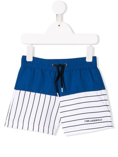 Karl Lagerfeld Kids шорты в полоску с логотипом