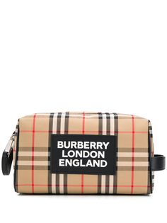 Burberry несессер в клетку с логотипом