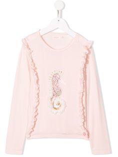 Billieblush топ с оборками и вышивкой