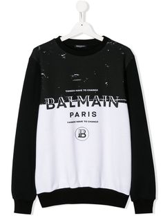 Balmain Kids толстовка с контрастной вставкой