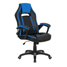 Кресла и стулья Кресло игровое БЮРОКРАТ CH-829, на колесиках, искусственная кожа, черно-синий [ch-829/bl+blue]