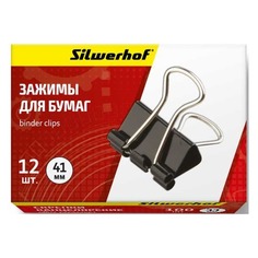 Зажимы Silwerhof 510005 сталь 41мм черный (упак.:12шт) картонная коробка 6 шт./кор.