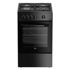 Газовая плита BEKO FFSG52010B, газовая духовка, металлическая крышка, черный