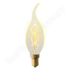 Лампа накаливания uniel il-v-cw35-60/golden/e14 zw01 vintage, свеча на ветру ul-00000483