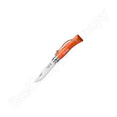 Нож, нержавеющая сталь, кожаный темляк, оранжевый opinel №7 trekking 1443