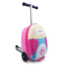 Самокат-чемодан Zinc Сова, цвет: розовый