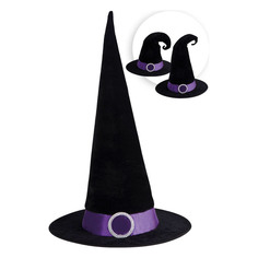 Колпак ведьмы Carnival Toys черный, фиолетовый