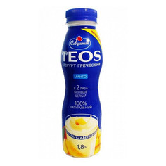 Йогурт питьевой Савушкин продукт Teos Греческий Манго 1,8% 300 г