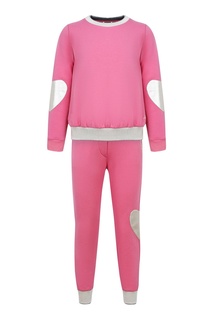 Розовый костюм с блестящими аппликациями Simonetta Mini