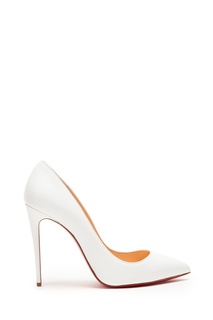 Белые кожаные туфли Pigalle Follies 100 Christian Louboutin