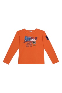 Оранжевый лонгслив с флагом США Miki House