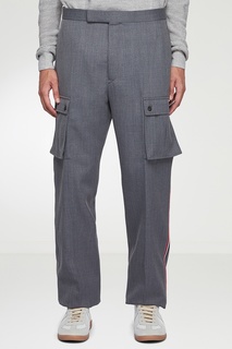 Серые брюки с накладными карманами Thom Browne
