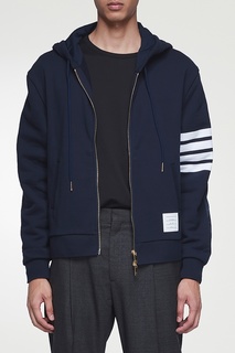 Темно-синее комбинированное худи с отделкой Thom Browne