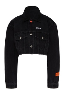 Укороченная джинсовая куртка черного цвета Heron Preston