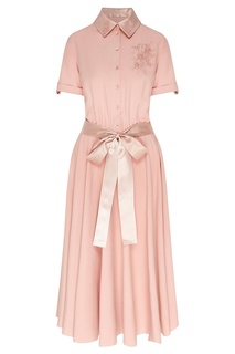 Розовое платье-рубашка из шелка Igor Gulyaev