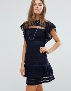 Платье мини с рукавами-оборками Foxiedox-Темно-синий