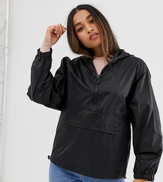 Дождевик без застежки ASOS DESIGN Petite-Черный