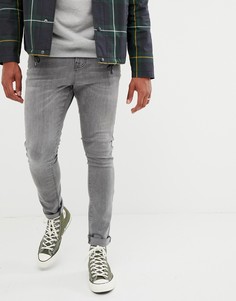 Серые выбеленные супероблегающие джинсы Brooklyn Supply Co-Серый