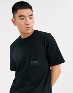 Черная oversize-футболка из плотного трикотажа Puma-Черный