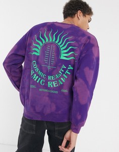 Фиолетовый свитер с принтом и эффектом тай-дай Nothing is Sacred