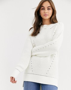 Oversize-свитер с высоким воротником Abercrombie & Fitch-Кремовый