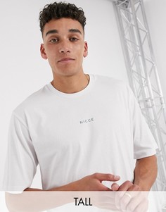 Белая oversize-футболка с маленьким логотипом Nicce-Белый