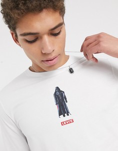 Белый лонгслив с принтом Дарта Вейдера Levis x Star Wars