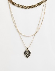 Ярусное ожерелье с сердцем Liars & Lovers-Золотой