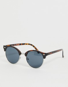 Круглые солнцезащитные очки в черепаховой оправе New Look-Коричневый