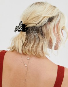Заколка для волос с бантом и звериным принтом ASOS DESIGN-Черный