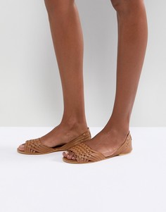 Летние кожаные туфли ASOS JUNA-Светло-коричневый