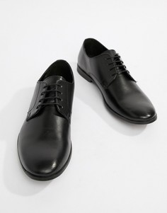 Черные кожаные туфли дерби ASOS-Черный