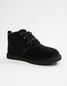 Черные замшевые короткие ботинки на шнуровке UGG Neumel-Черный