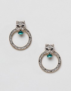 Серьги-кольца с дизайном в виде леопарда и камнями ALDO-Серебряный