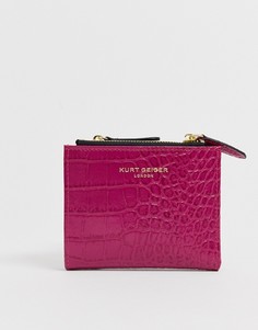 Кожаный мини-кошелек цвета фуксии Kurt Geiger-Розовый