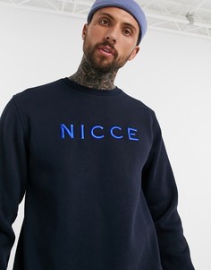 Темно-синий свитшот с контрастным логотипом Nicce