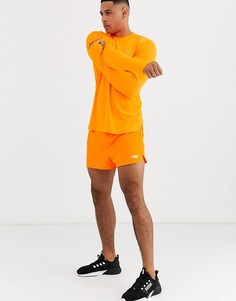 Неоново-оранжевые короткие шорты для бега ASOS 4505-Оранжевый