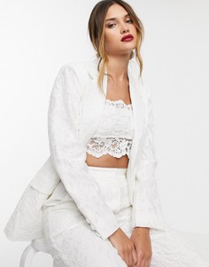 Кружевной пиджак ASOS EDITION wedding-Белый