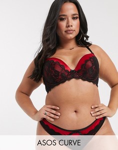 Бразильские трусы с открытой задней частью ASOS DESIGN Curve-Мульти