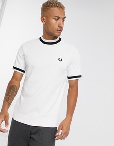 Белая футболка с рукавами реглан и контрастной отделкой Fred Perry-Белый