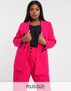 Розовый пиджак с бархатными пуговицами River Island Plus