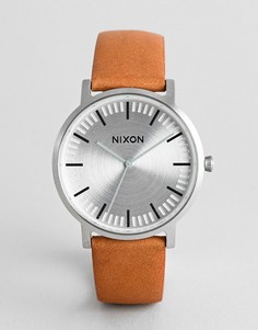 Наручные часы со светло-коричневым кожаным ремешком Nixon A1058 Porter-Светло-коричневый
