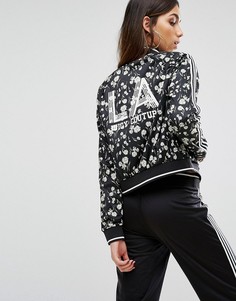 Куртка с цветочным принтом и полосками Juicy Couture Black Label Tricot Fullerton-Черный