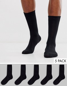 Набор из 5 пар черных носков New Look-Черный