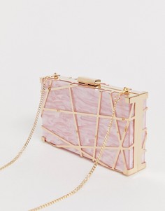 Розовый мраморный клатч Forever New